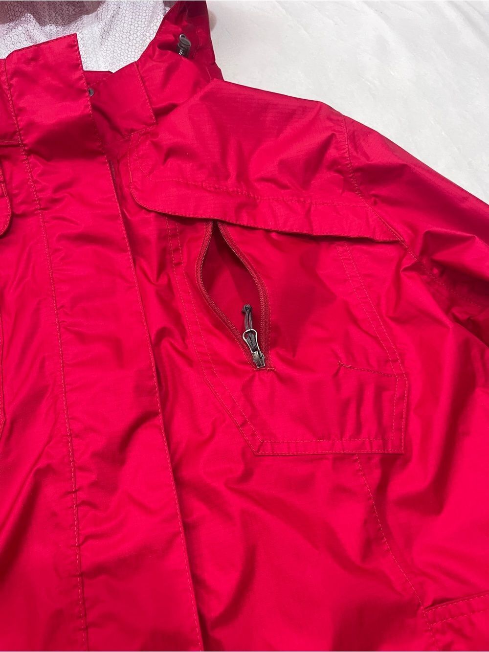 Eddie Bauer WeatherEdge Plus Vibrant Red Hooded Waterproof Rain Jacket Womens XL - Picture 4 of 16